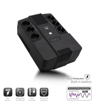 SAI EWENT INTERACTIVO DE 600VA CON AVR 6 PUERTOS CEE7 3