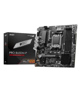 PLACA MSI PRO B650M-P,AMD,AM5,B650,4DDR5,192GB,VGA+HDMI+DP,4SATA3+2M.2,2.5GBE,7USB3.2,MATX