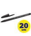 Caja De Bolgrafos De Tinta De Aceite Bic Cristal Exact Ultrafine 992603/ 20 Unidades/ Negros