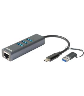 D-Link DUB-2332 USB-C USB GbE Adapter 3xUSB 3.0