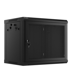 ARMARIO LANBERG 9U 600X450 CON PUERTA PERFORADA RACK 19 H-60 KG NEGRO FLAT PACK
