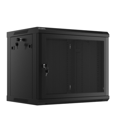 ARMARIO LANBERG 9U 600X450 CON PUERTA PERFORADA RACK 19 H-60 KG NEGRO FLAT PACK