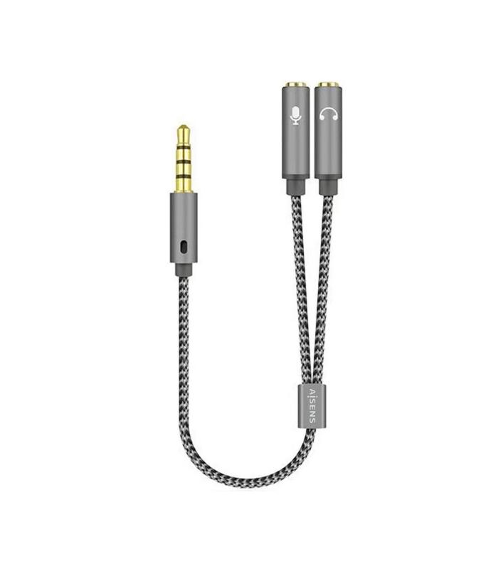 CABLE ADAPTADOR AISENS AUDIO JACK 3.5 4P M-2XJACK 3.5 3P H 25CM