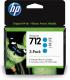 HP Paquete de 3 cartuchos de Tinta DesignJet 712 cian de 29 ml