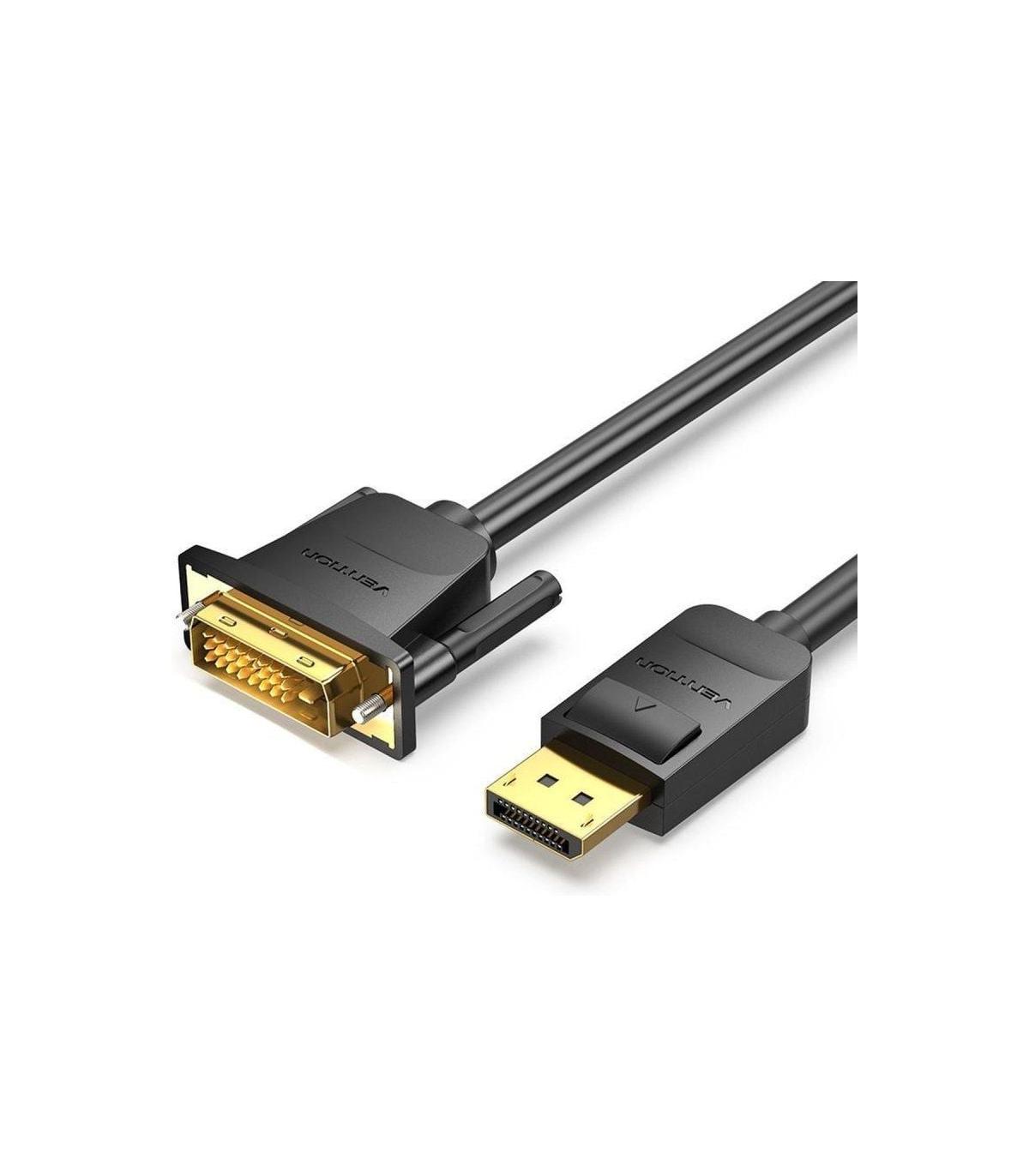 Cable Conversor Vention HAFBH/ DisplayPort Macho - DVI Macho/ 2m/ Negro