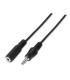 CABLE AUDIO AISENS ESTEREO JACK 3.5 M-JACK 3.5 H NEGRO 1.5M