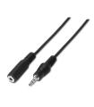 CABLE AUDIO AISENS ESTEREO JACK 3.5 M-JACK 3.5 H NEGRO 1.5M