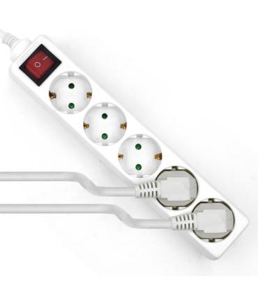 REGLETA EWENT 5 TOMAS SCHUKO 16A CON INTERRUPTOR BLANCA