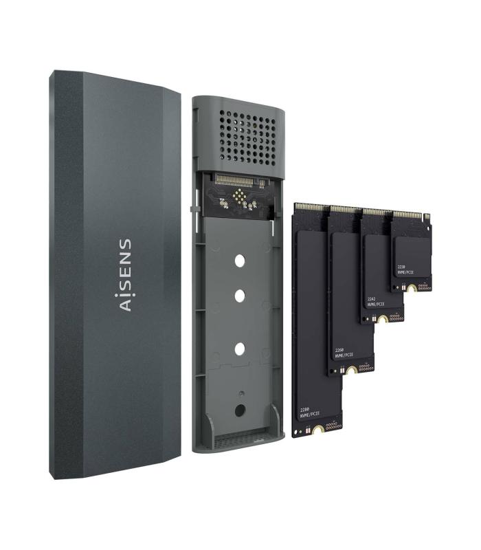 Caja Externa Para Disco SSD M.2 NVMe Aisens ASM2-029GR  USB 3.2  Sin Tornillos