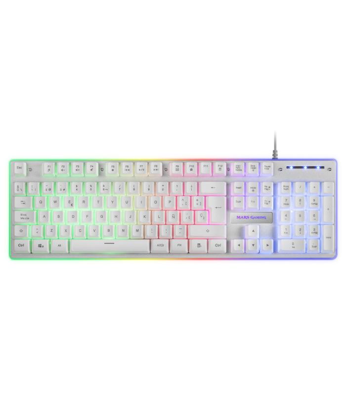 Pack Gaming Mars Gaming MCPX  Teclado H-MECH  + Ratn Ptico + Alfombrilla  Blanco