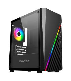 CAJA MICROATX UNYKA GAMING MINI GLAYZE BLACK VENTANA ARGB(SIN FUENTE)UK113021