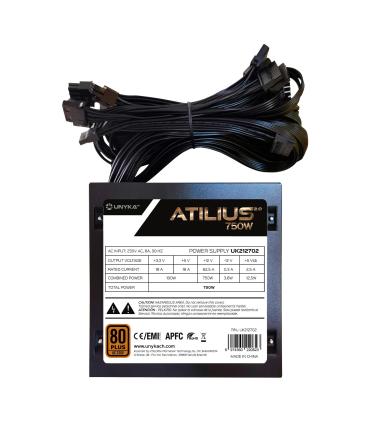 FUENTE ALIMENTACION ATX 750W UNYKA GAMING ATILIUS II 85% Eficiencia 120mm 212701