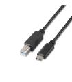 CABLE AISENS USB 2.0 IMPRESORA 3A TIPO USB-C M-B/M NEGRO 1.0M