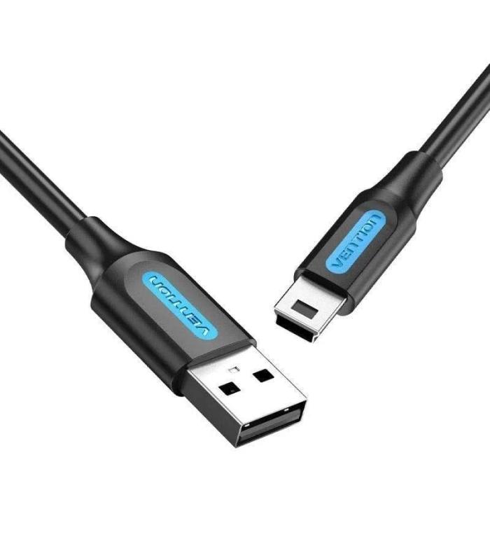 Cable USB 2.0 Vention COMBD/ USB Macho - MiniUSB Macho/ Hasta 10W/ 480Mbps/ 50cm/ Negro