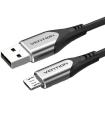 Cable USB 2.0 Vention COAHG/ USB Macho - MicroUSB Macho/ Hasta 60W/ 480Mbps/ 1.5m/ Gris