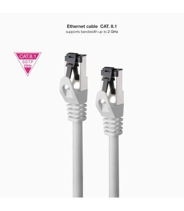 Cable De Red RJ45 SSTP Nanocable 10.20.2000-L25 Cat.8.1  25cm  Gris