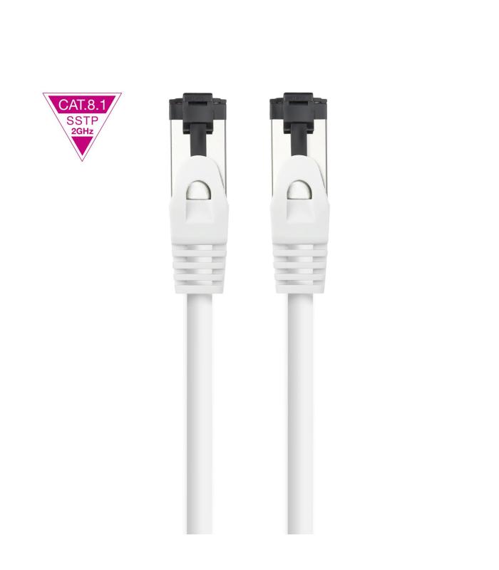 Cable De Red RJ45 SSTP Nanocable 10.20.2000-L30-W Cat.8.1  30cm  Blanco