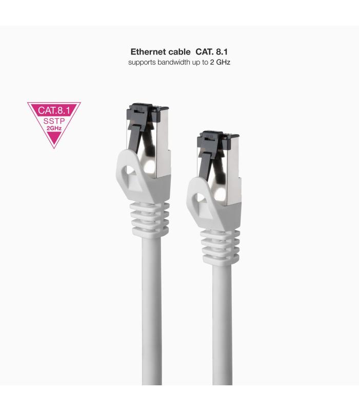 Cable De Red RJ45 SSTP Nanocable 10.20.2002 Cat.8.1  2m  Gris