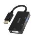 Cable Conversor Aisens A125-0861  DisplayPort Macho  VGA Hembra - DVI Hembra - HDMI 4K Hembra  15cm  Negro