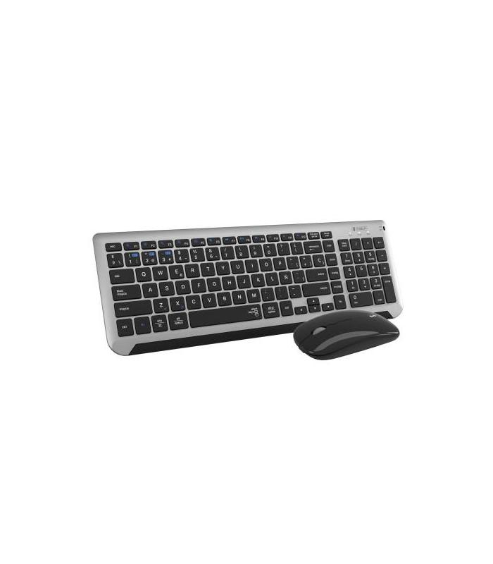 SUBBLIM Teclado con Ratn Bluetooth + 2.4G Combo Dual Prestige Extendido Gris/Negro