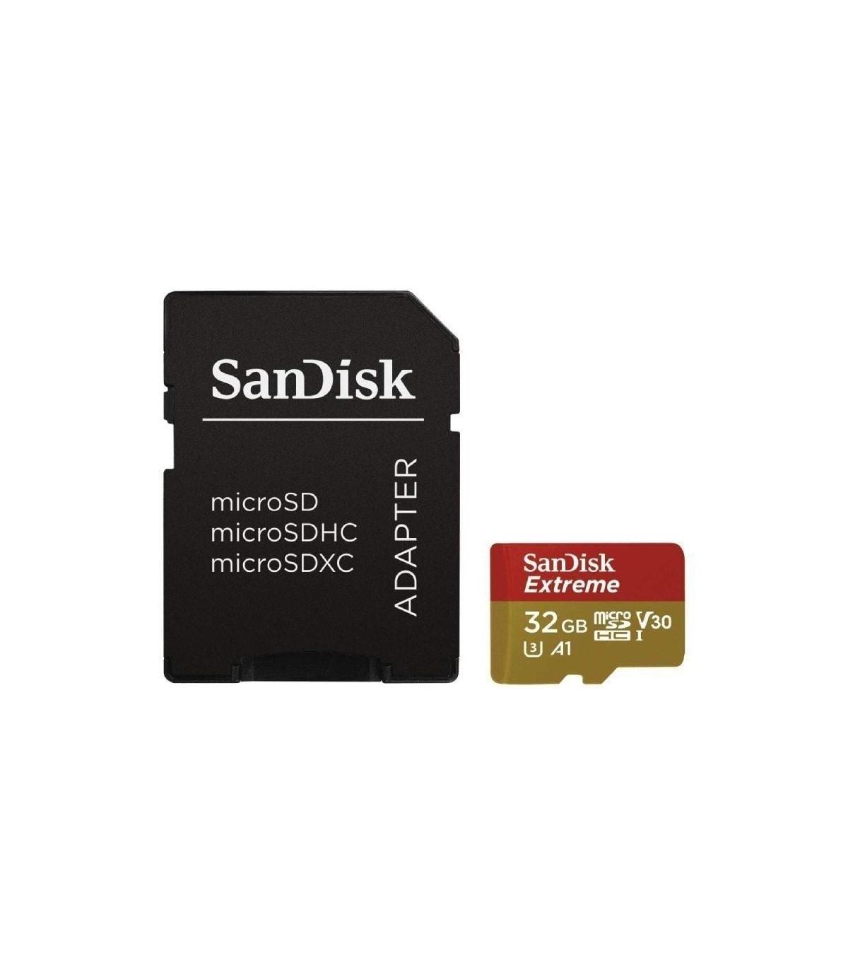 Tarjeta de Memoria SanDisk Extreme 32GB microSD HC UHS-I con Adaptador/ Clase 10/ 100MBs