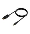 Cable Conversor HDMI 4K Aisens A109-0623  USB Tipo-C Macho - HDMI Macho  Hasta 27W  1250Mbps  80cm  Negro
