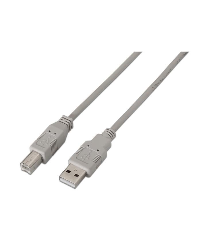 Cable USB 2.0 Impresora Aisens A101-0002  USB Tipo-B Macho - USB Macho  Hasta 2.5W  60Mbps  1.8m  Beige