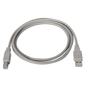 Cable USB 2.0 Impresora Aisens A101-0002  USB Tipo-B Macho - USB Macho  Hasta 2.5W  60Mbps  1.8m  Beige