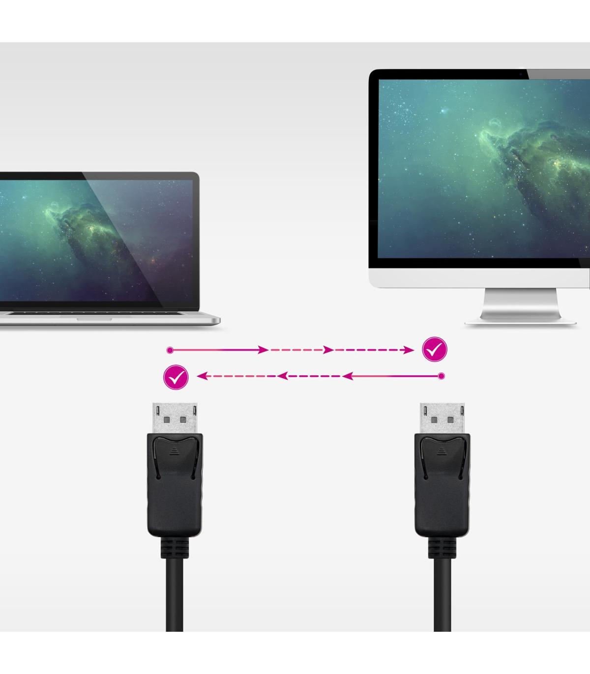 Cable DisplayPort 1.4 8K Nanocable 10.15.2801-L150  DisplayPort Macho - DisplayPort Macho  1.5m  Certificado  Negro