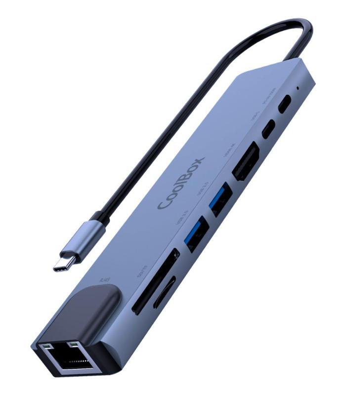 Coolbox M.DOCK C81 USB-C 1PD 2USB-A HDMI SD MSD RJ