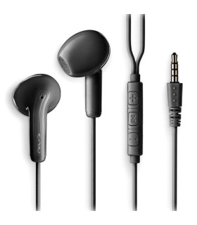 Auriculares Intrauditivos NGS Cross Flip/ con Micrfono/ Jack 3.5/ Negros