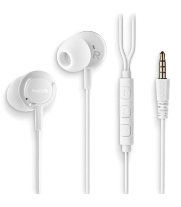Auriculares Intrauditivos NGS Cross Drift/ con Micrfono/ Jack 3.5/ Blancos