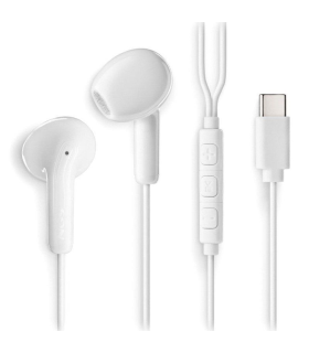 Auriculares Intrauditivos NGS Cross Glide/ con Micrfono/ USB Tipo-C/ Blancos