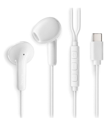 Auriculares Intrauditivos NGS Cross Glide/ con Micrfono/ USB Tipo-C/ Blancos