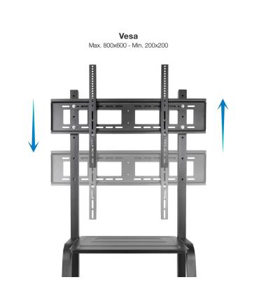Soporte De Suelo Ajustable Con Ruedas TooQ FS20101M-B Para TV De 37-100'  Hasta 150kg