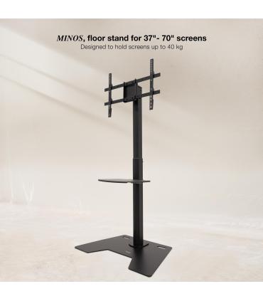 Soporte De Suelo Rotatorio Ajustable TooQ FS2284M-B Para TV De 37-70'  Hasta 70kg