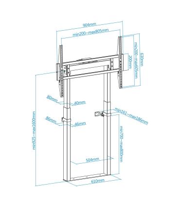 Soporte De Suelo  Pared Elctrico TooQ FSM01-B Para TV 55-100'  Hasta 120kg