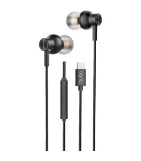 Auriculares Intrauditivos Qubo AU-300C/ con Micrfono/ USB Tipo-C/ Negros