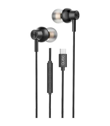 Auriculares Intrauditivos Qubo AU-300C/ con Micrfono/ USB Tipo-C/ Negros
