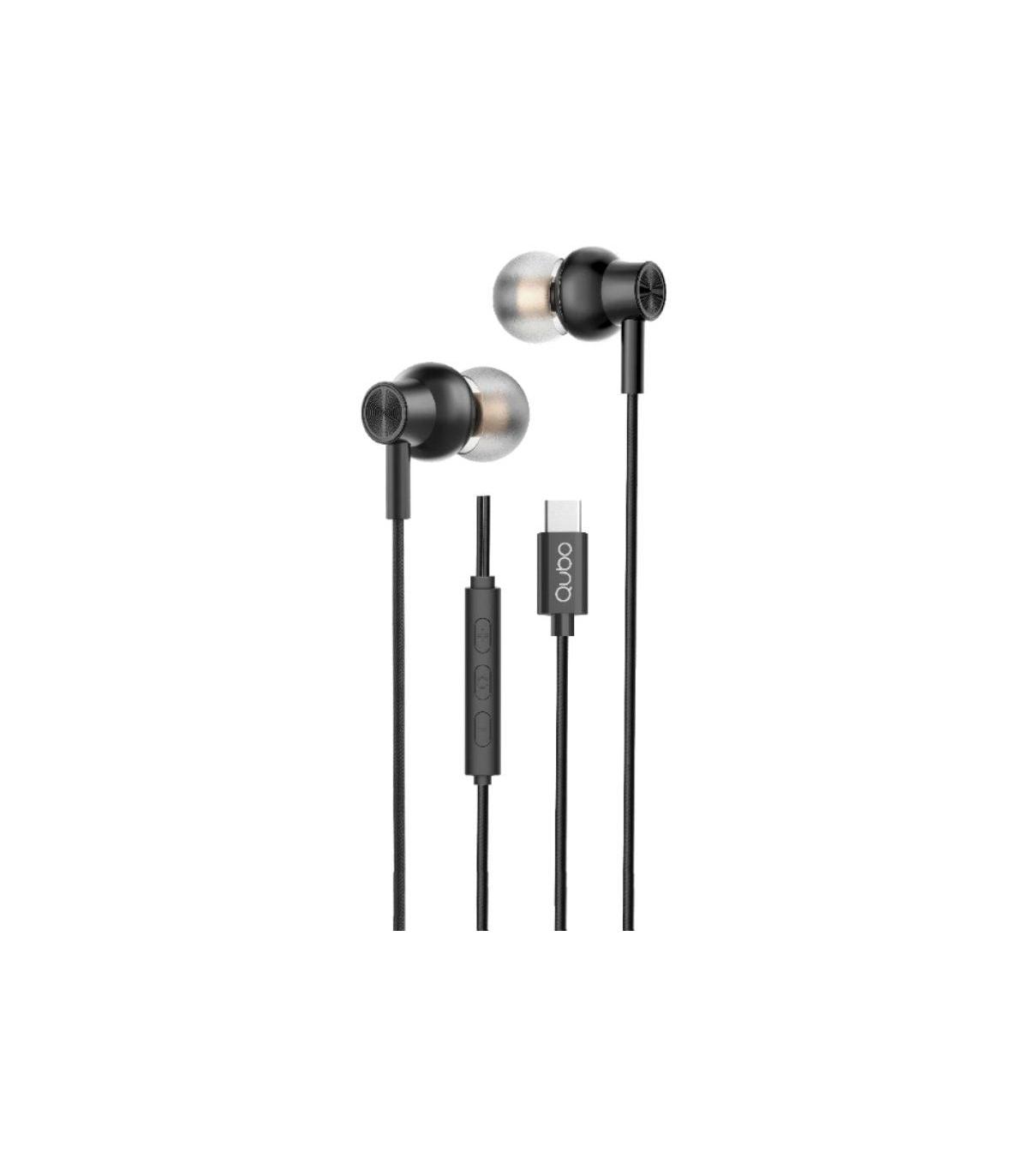 Auriculares Intrauditivos Qubo AU-300C/ con Micrfono/ USB Tipo-C/ Negros