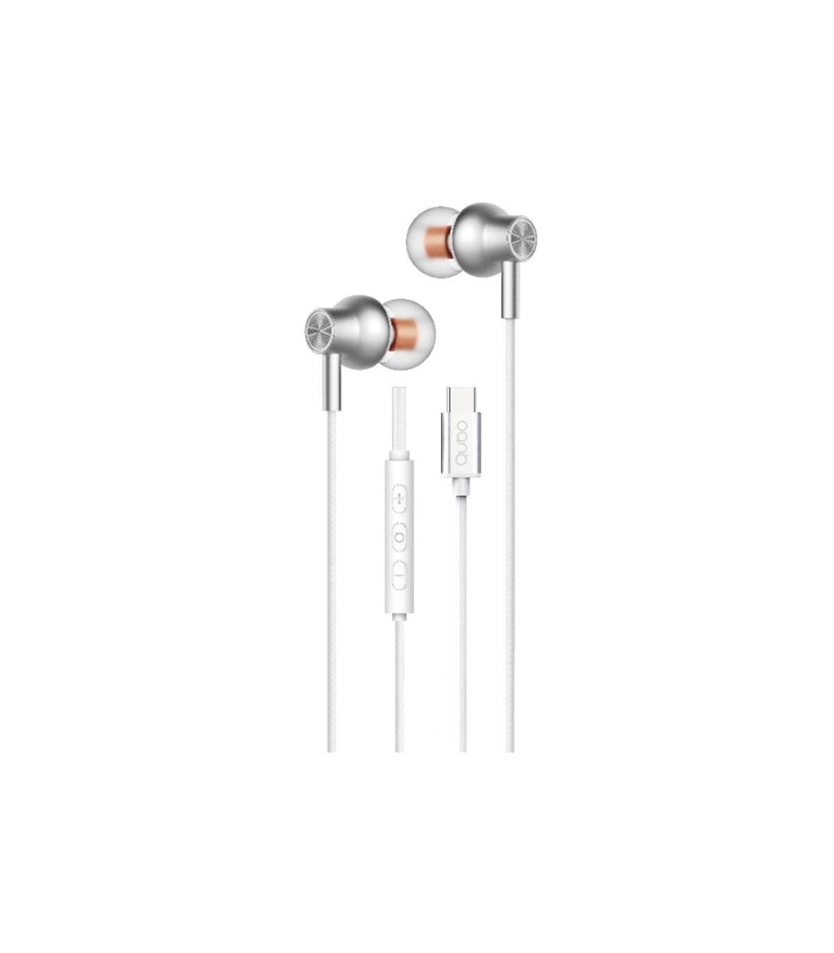 Auriculares Intrauditivos Qubo AU-300C/ con Micrfono/ USB Tipo-C/ Blancos