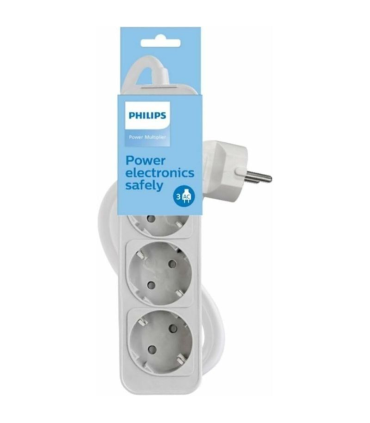 Regleta con Interruptor Philips CHP2134W/12/ 3 Tomas de corriente/ Cable 1.5m/ Blanco