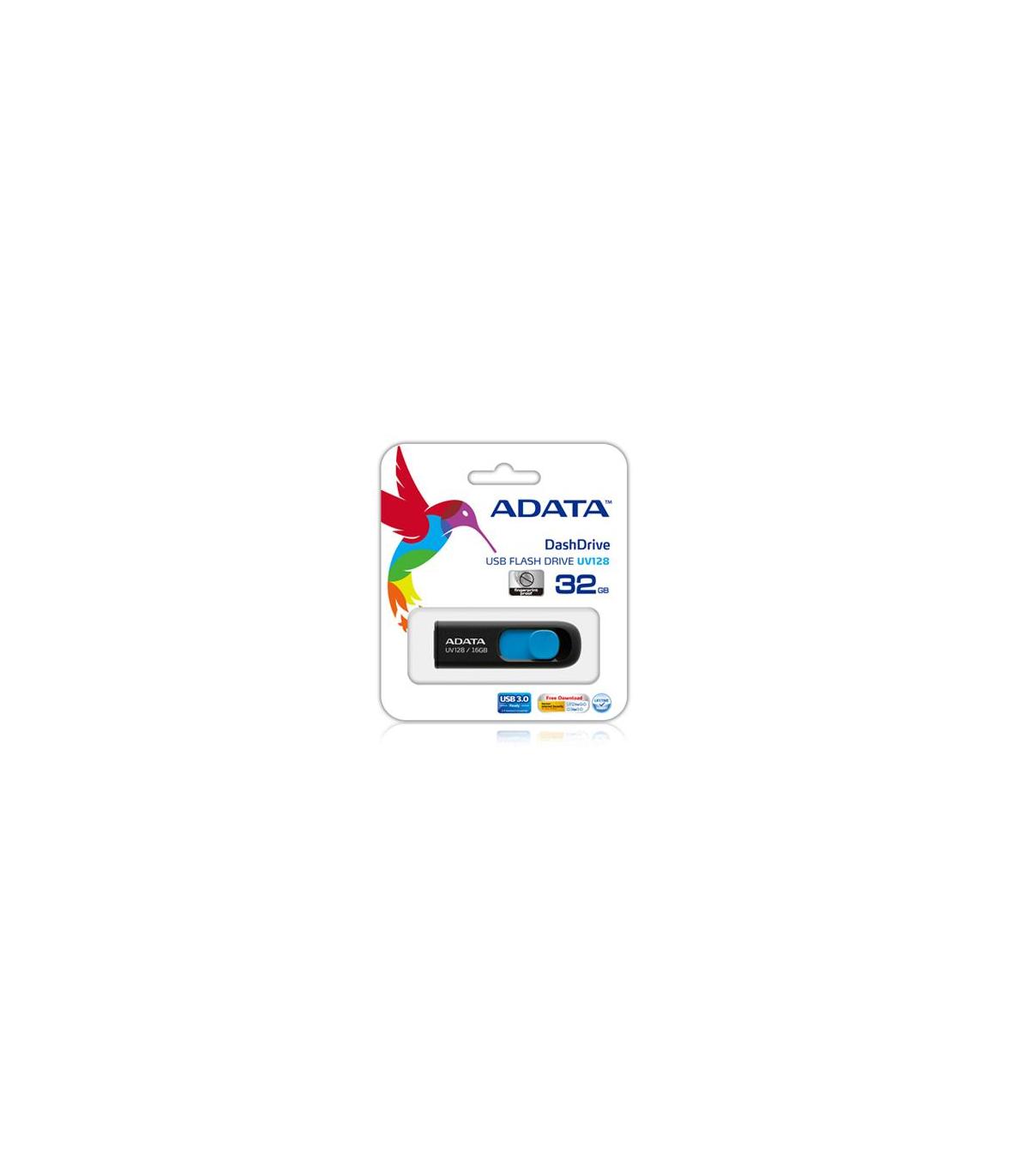 ADATA Lapiz Usb UV128 128GB USB 3.2 Negro Azul