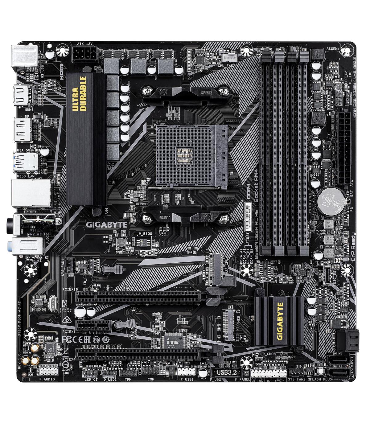 PLACA BASE GIGABYTE B550M DS3H AC R2  AM4 MATX 4XDDR4