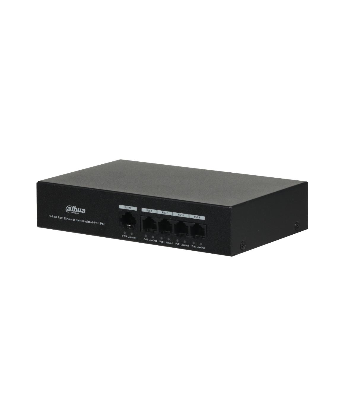 (DH-PFS3005-4ET-36) DAHUA SWITCH POE 4 PUERTOS + 1