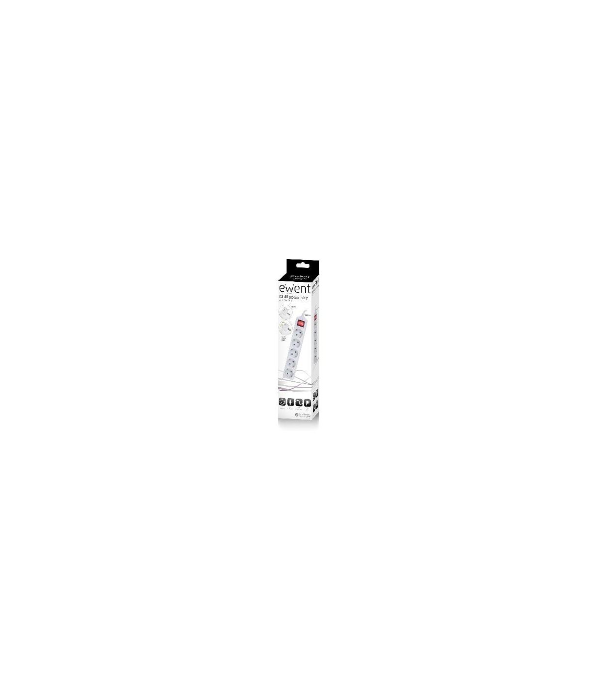 REGLETA EWENT 5 TOMAS SHUKO 16A ENCHUFE PLANO BLANCO