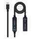 Nanocable Cable USB 3.0 Prolongador Con Amplificador, Tipo A M-A H, 15m