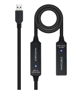 Nanocable Cable USB 3.0 Prolongador Con Amplificador, Tipo A M-A H, 15m