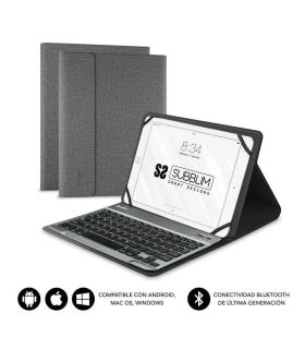 Funda con Teclado Subblim Keytab Pro Bluetooth para Tablets de 10.1\'-10.8\'/ Gris