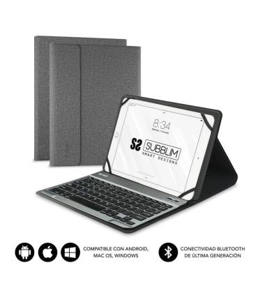 Funda con Teclado Subblim Keytab Pro Bluetooth para Tablets de 10.1\'-10.8\'/ Gris
